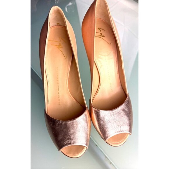 Giuseppe Zanotti Design Vero Cuoio 36 Peep Toe Stiletto Heels Leather-LT3259 - Picture 2 of 8